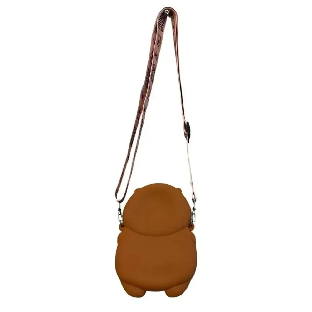 Capybara Boba Tea Rubber Mini Shoulder Crossbody Bag Purse Coin Pouch New